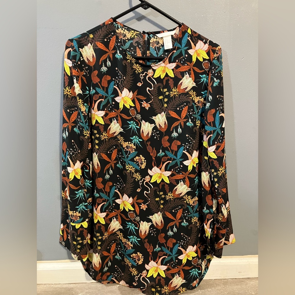 H&M Botanical Garden Floral Women's Tunic Whimsy Cottage Core Size 12